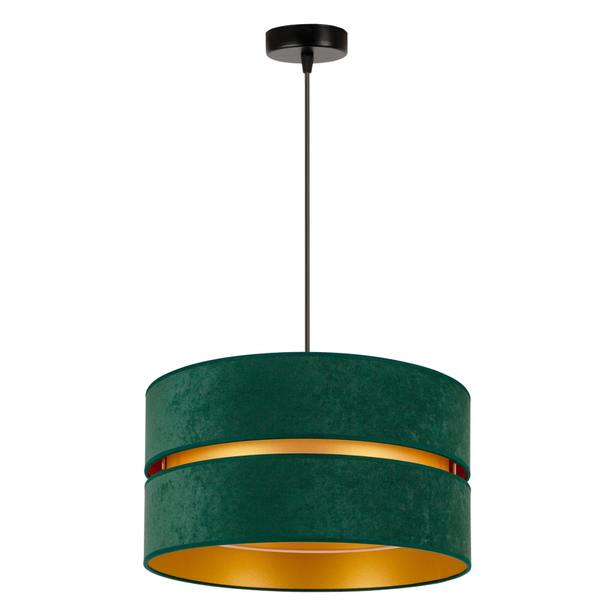 Duolla - Candeeiro suspenso DUO 1xE27/15W/230V diâmetro 40 cm verde/dourado