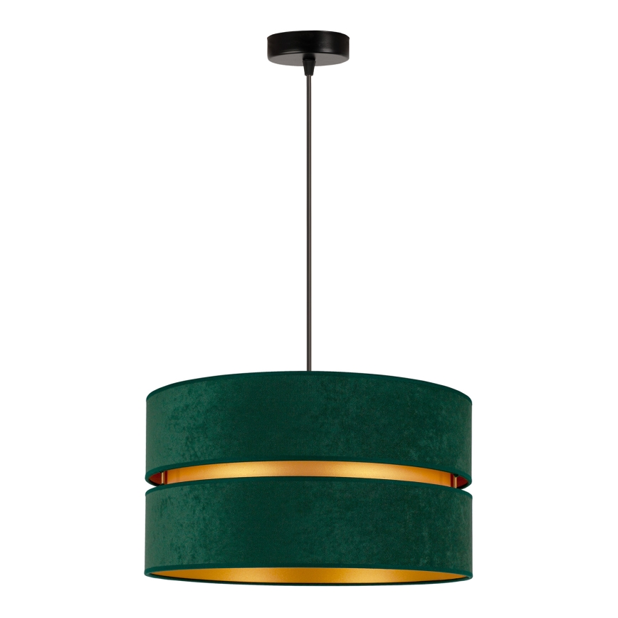 Duolla - Candeeiro suspenso DUO 1xE27/15W/230V diâmetro 40 cm verde/dourado