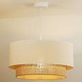 Duolla - Candeeiro suspenso em cabo BOHO 1xE27/40W/230V diâmetro 45 cm creme/marrom
