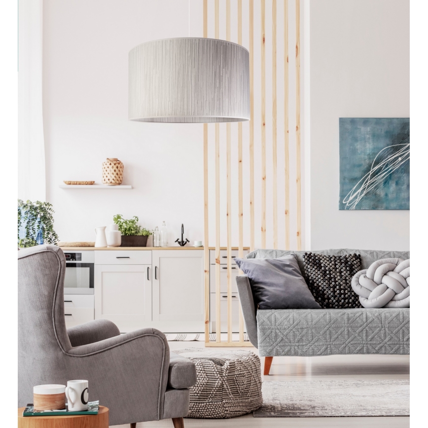 Duolla - Candeeiro suspenso ESSEX 1xE27/40W/230V diâmetro 45 cm prateado