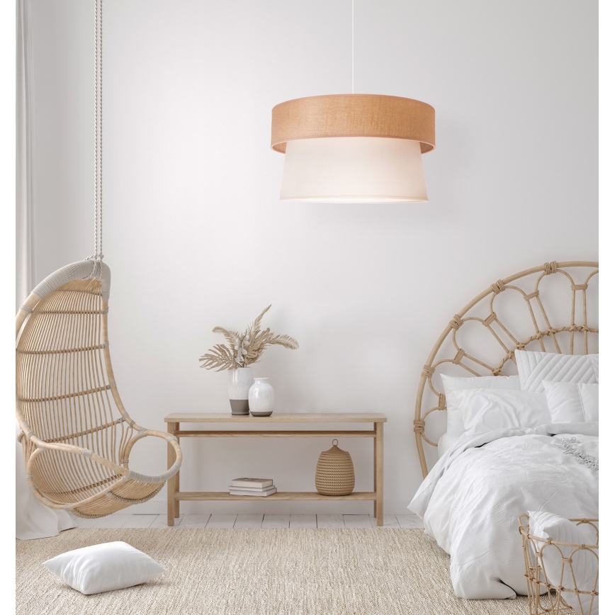 Duolla - Candeeiro suspenso ETNIC 1xE27/40W/230V diâmetro 45 cm creme/bege