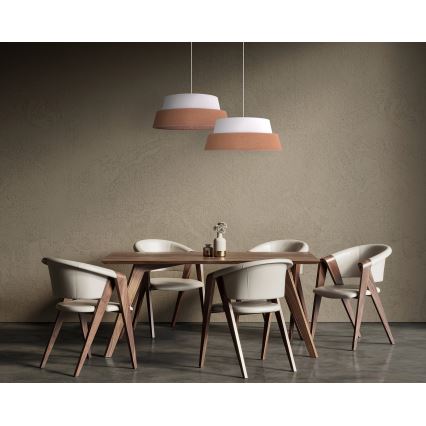 Duolla - Candeeiro suspenso GALAXY 1xE27/15W/230V diâmetro 50 cm castanho/branco