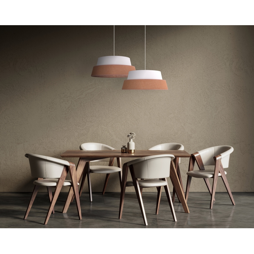 Duolla - Candeeiro suspenso GALAXY 1xE27/15W/230V diâmetro 50 cm castanho/branco