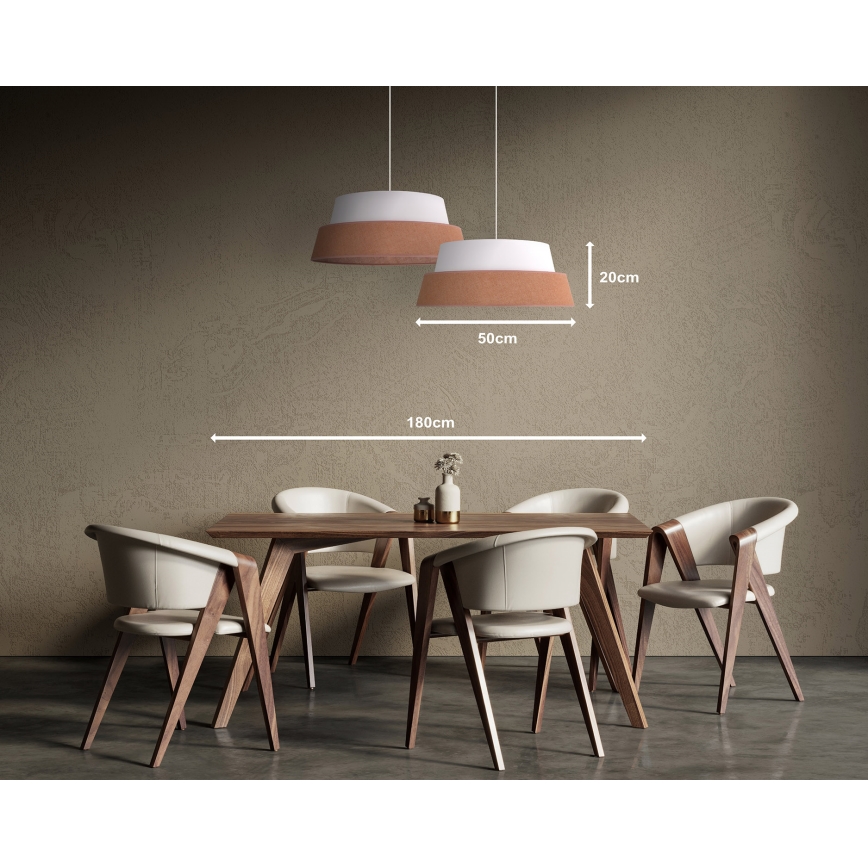 Duolla - Candeeiro suspenso GALAXY 1xE27/15W/230V diâmetro 50 cm castanho/branco