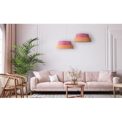 Duolla - Candeeiro suspenso GALAXY 1xE27/40W/230V diâmetro 50 cm rosa