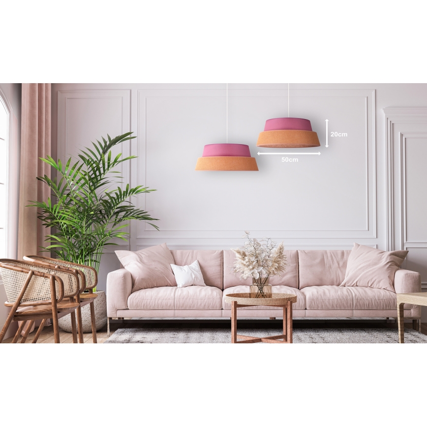 Duolla - Candeeiro suspenso GALAXY 1xE27/40W/230V diâmetro 50 cm rosa