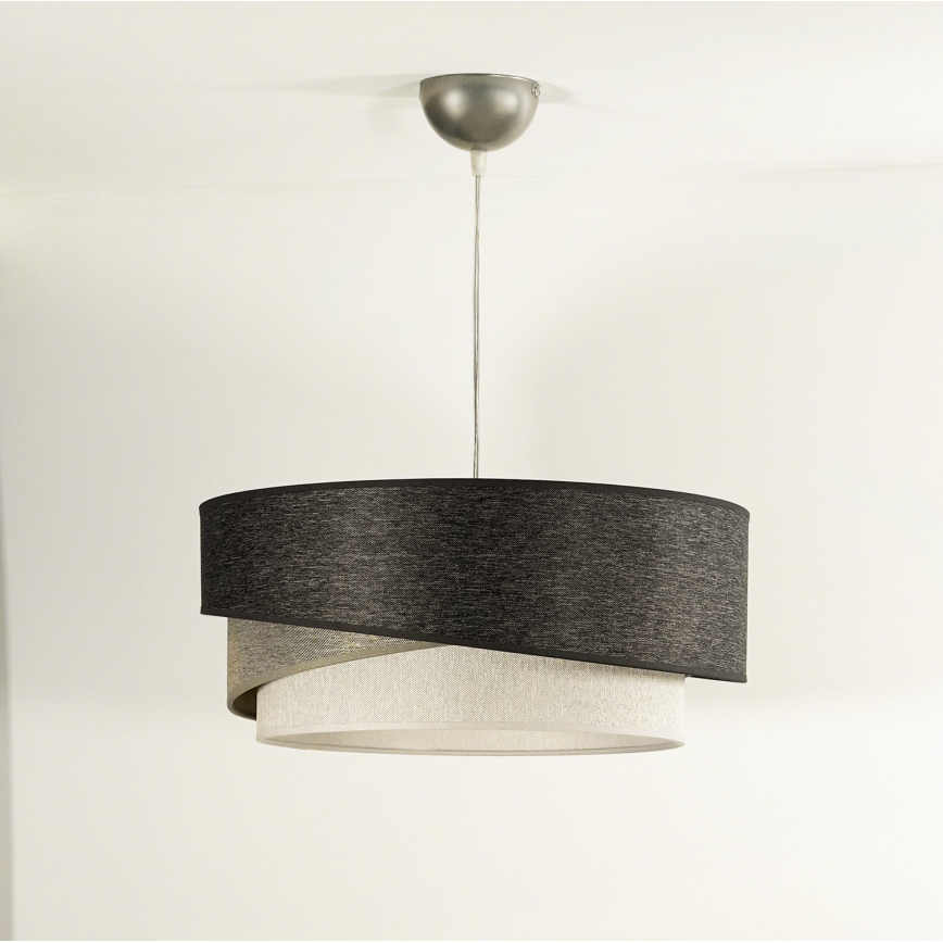 Duolla - Candeeiro suspenso KOBO 1xE27/15W/230V diâmetro 45 cm antracite/cinzento/branco