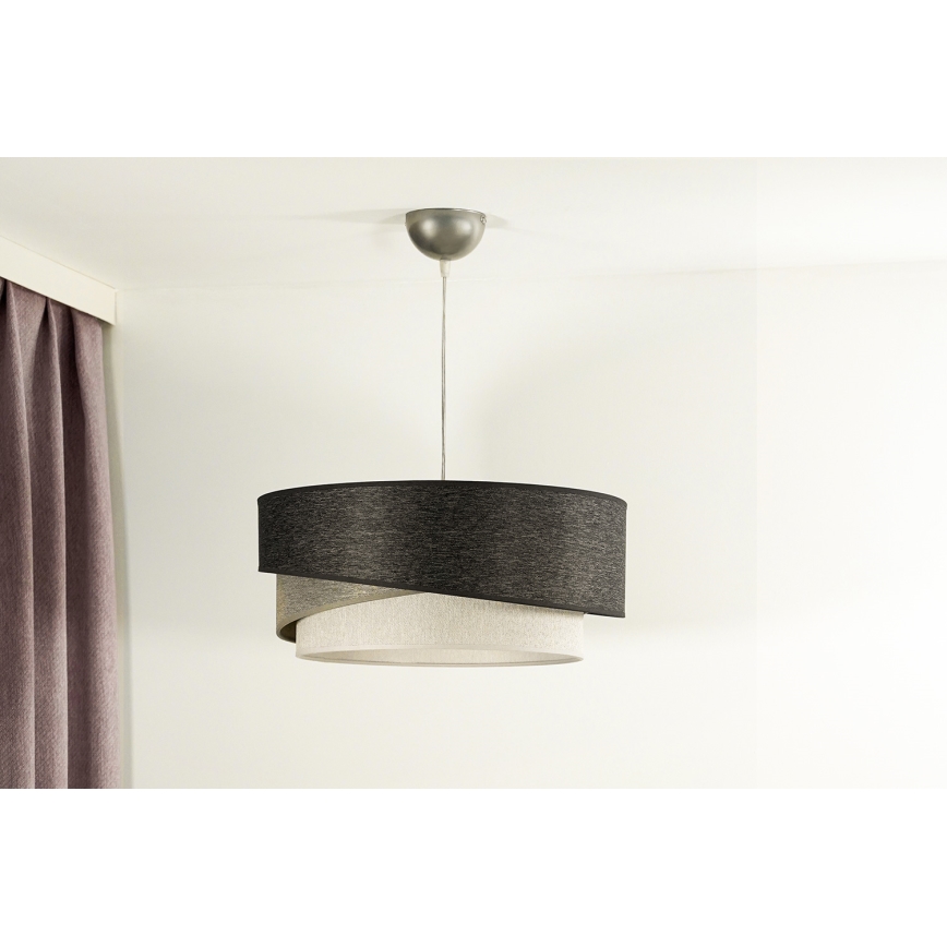 Duolla - Candeeiro suspenso KOBO 1xE27/15W/230V diâmetro 45 cm antracite/cinzento/branco