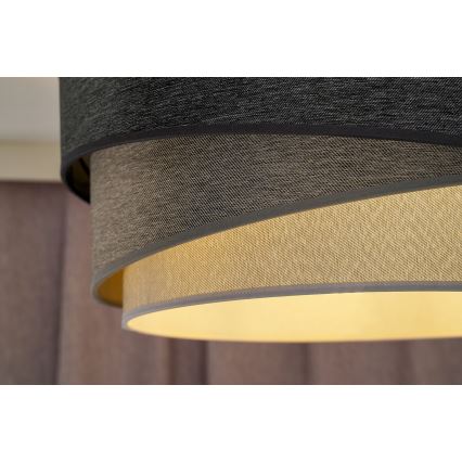 Duolla - Candeeiro suspenso KOBO 1xE27/15W/230V diâmetro 45 cm antracite/cinzento/branco