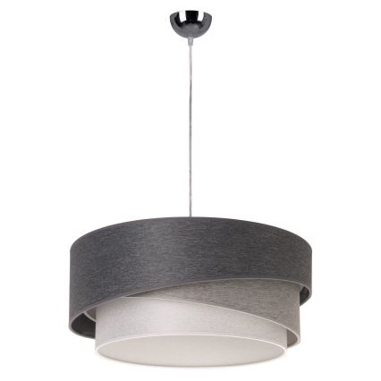 Duolla - Candeeiro suspenso KOBO 1xE27/15W/230V diâmetro 45 cm antracite/cinzento/branco