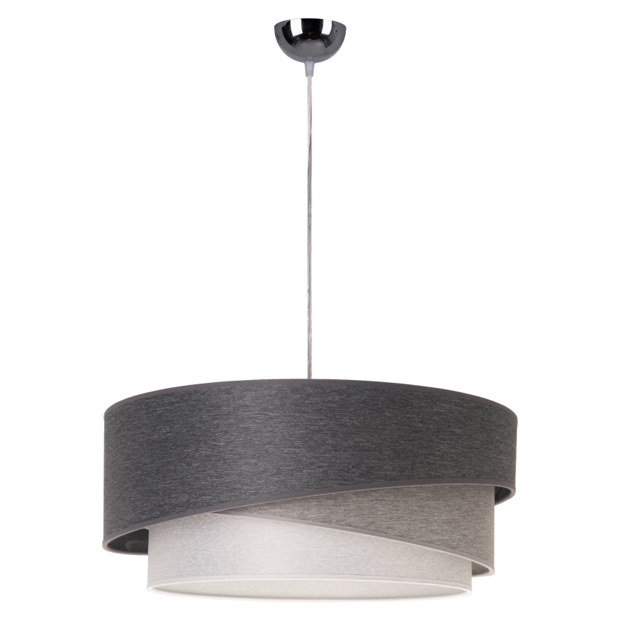Duolla - Candeeiro suspenso KOBO 1xE27/15W/230V diâmetro 45 cm antracite/cinzento/branco