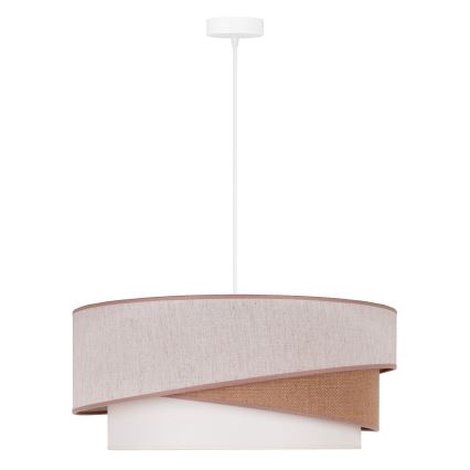 Duolla - Candeeiro suspenso KOBO 1xE27/15W/230V diâmetro 45 cm bege/castanho/branco