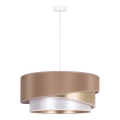 Duolla - Candeeiro suspenso KOBO 1xE27/15W/230V diâmetro 45 cm bege/dourado/branco