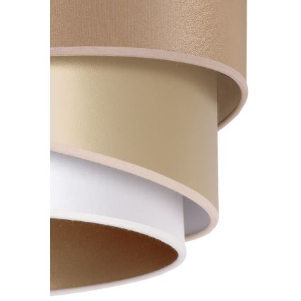Duolla - Candeeiro suspenso KOBO 1xE27/15W/230V diâmetro 45 cm bege/dourado/branco
