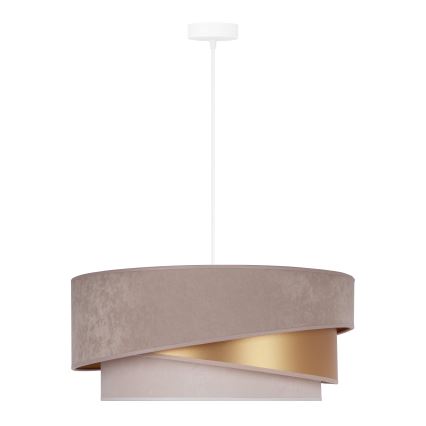 Duolla - Candeeiro suspenso KOBO 1xE27/15W/230V diâmetro 45 cm bege/dourado/creme