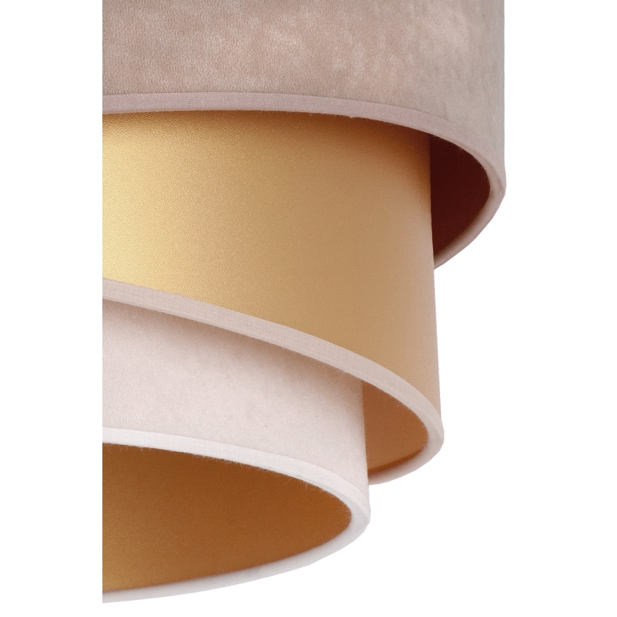 Duolla - Candeeiro suspenso KOBO 1xE27/15W/230V diâmetro 45 cm bege/dourado/creme