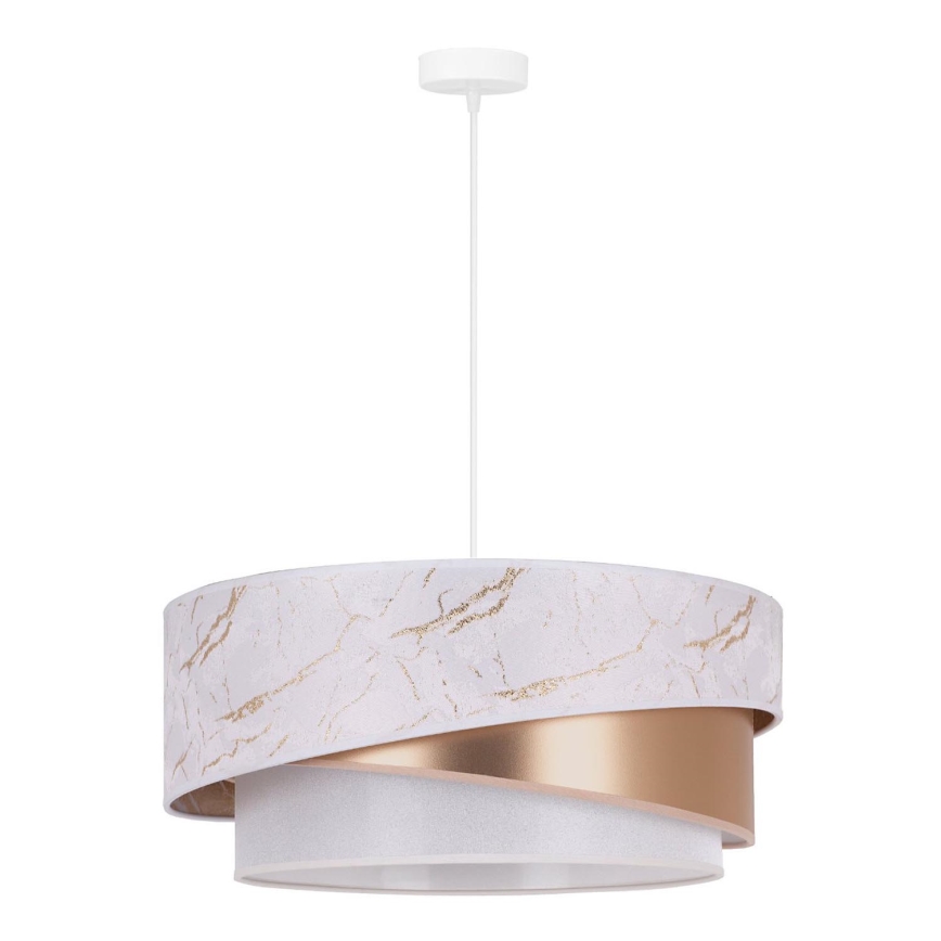 Duolla - Candeeiro suspenso KOBO 1xE27/15W/230V diâmetro 45 cm branco/Rosa dourado