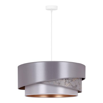Duolla - Candeeiro suspenso KOBO 1xE27/15W/230V diâmetro 45 cm prateado/dourado