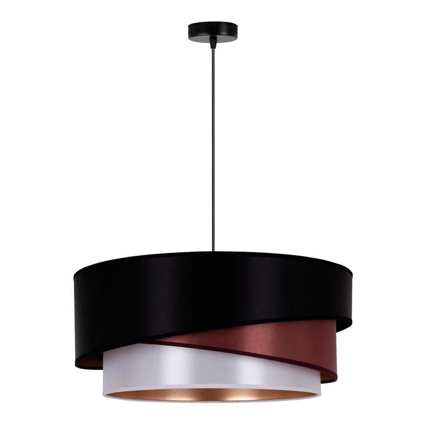 Duolla - Candeeiro suspenso KOBO 1xE27/15W/230V diâmetro 45 cm preto/borgonha/prateado