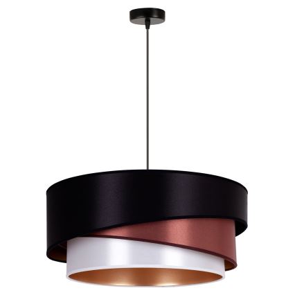 Duolla - Candeeiro suspenso KOBO 1xE27/15W/230V diâmetro 45 cm preto/borgonha/prateado