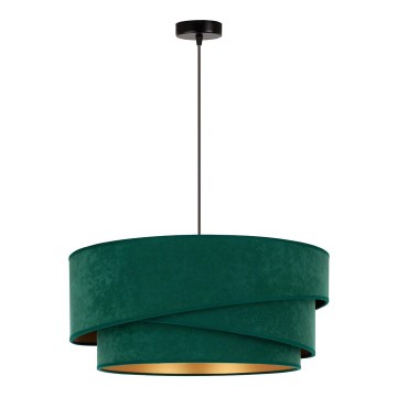 Duolla - Candeeiro suspenso KOBO 1xE27/15W/230V diâmetro 45 cm verde/dourado