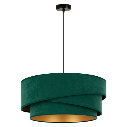 Duolla - Candeeiro suspenso KOBO 1xE27/15W/230V diâmetro 45 cm verde/dourado