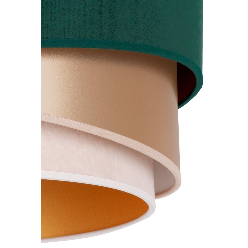 Duolla - Candeeiro suspenso KOBO 1xE27/15W/230V diâmetro 45 cm verde/Rosa dourado/creme