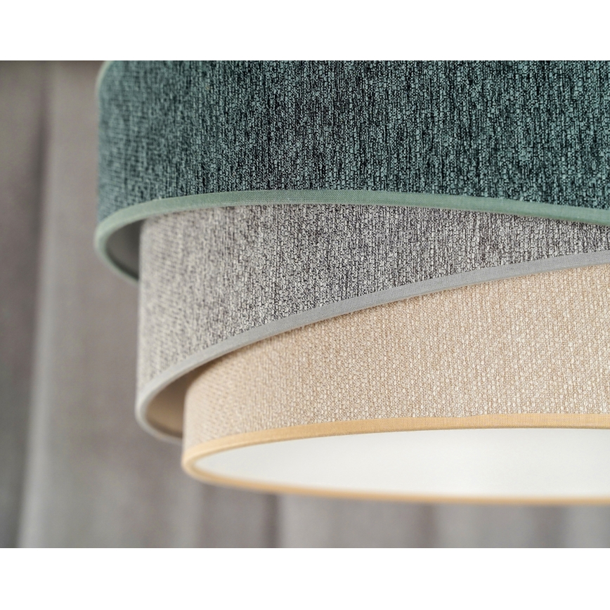 Duolla - Candeeiro suspenso KOBO ECO RECYCLING 1xE27/15W/230V diâmetro 45 cm verde/cinzento/creme