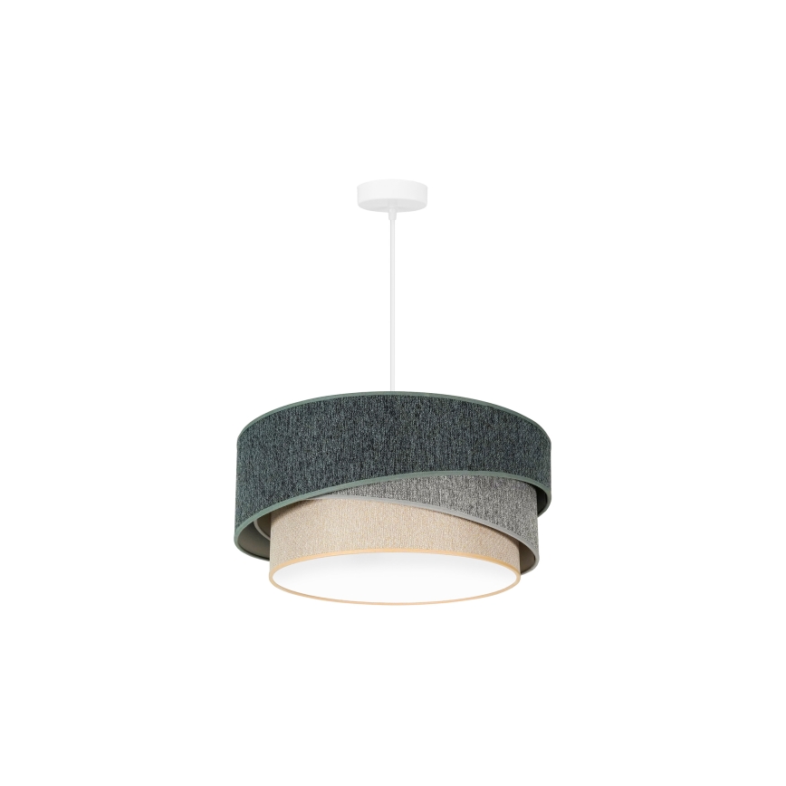 Duolla - Candeeiro suspenso KOBO ECO RECYCLING 1xE27/15W/230V diâmetro 45 cm verde/cinzento/creme