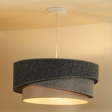 Duolla - Candeeiro suspenso KOBO ECO RECYCLING 1xE27/15W/230V diâmetro 45 cm verde/cinzento/creme