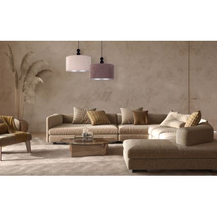 Duolla - Candeeiro suspenso LYON 1xE27/15W/230V diâmetro 40 cm castanho