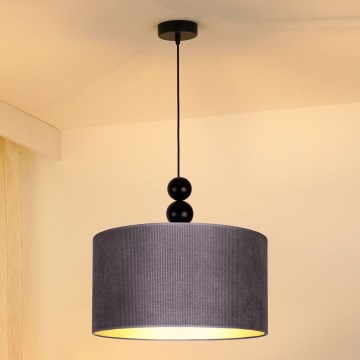 Duolla - Candeeiro suspenso LYON 1xE27/15W/230V diâmetro 40 cm cinzento