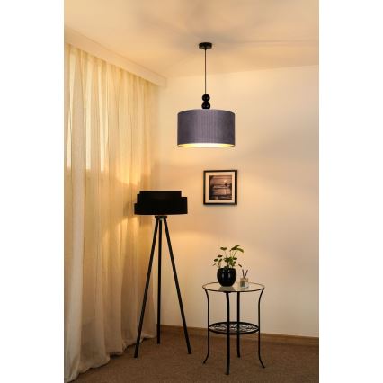 Duolla - Candeeiro suspenso LYON 1xE27/15W/230V diâmetro 40 cm cinzento