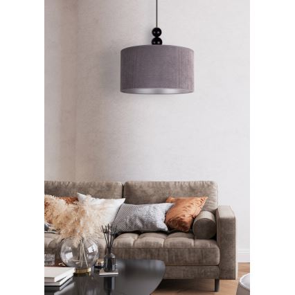Duolla - Candeeiro suspenso LYON 1xE27/15W/230V diâmetro 40 cm cinzento