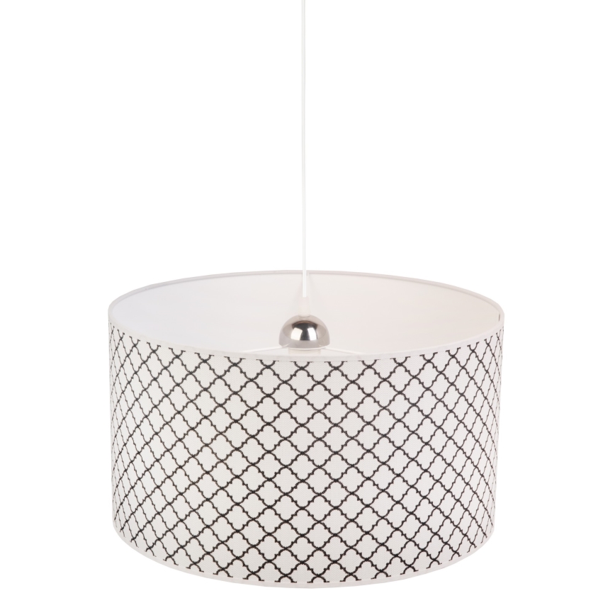 Duolla - Candeeiro suspenso MAROKO 1xE27/40W/230V diâmetro 45 cm branco/preto