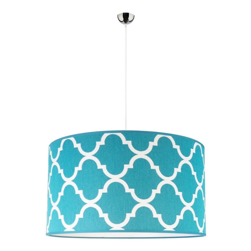 Duolla - Candeeiro suspenso MAROKO 1xE27/40W/230V diâmetro 45 cm turquesa/branco
