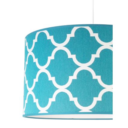Duolla - Candeeiro suspenso MAROKO 1xE27/40W/230V diâmetro 45 cm turquesa/branco