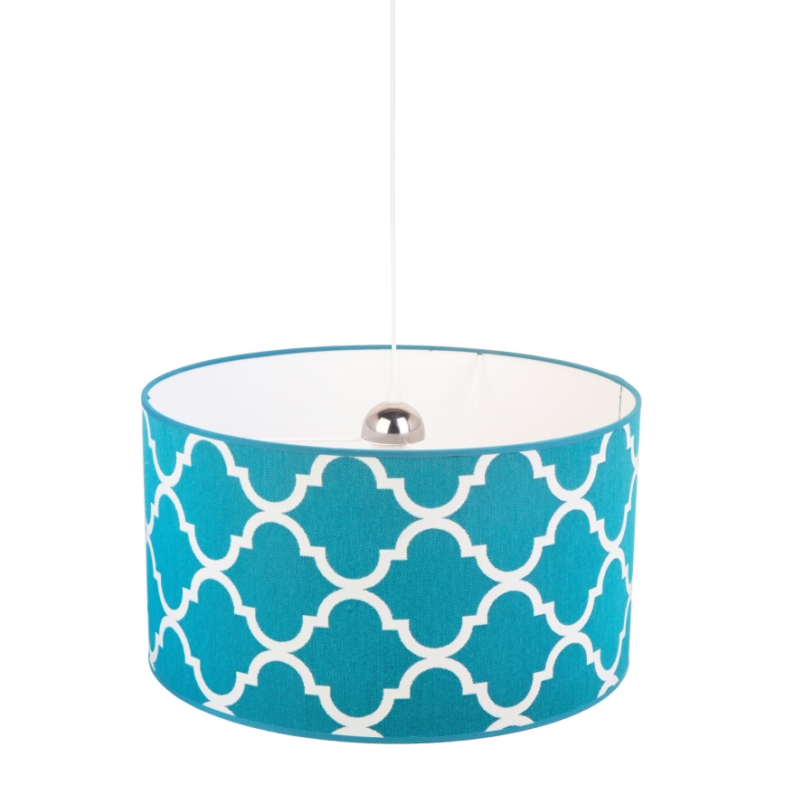 Duolla - Candeeiro suspenso MAROKO 1xE27/40W/230V diâmetro 45 cm turquesa/branco