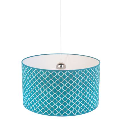 Duolla - Candeeiro suspenso MAROKO 1xE27/40W/230V diâmetro 45 cm turquesa/branco