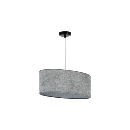 Duolla - Candeeiro suspenso OVAL 1xE27/15W/230V cinzento