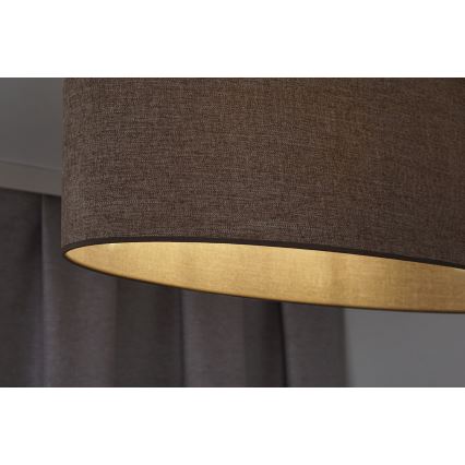 Duolla - Candeeiro suspenso OVAL 2xE27/15W/230V castanho