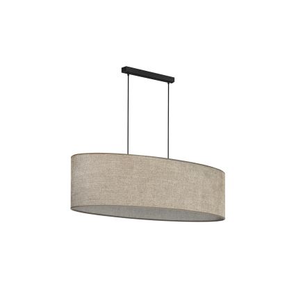 Duolla - Candeeiro suspenso OVAL 2xE27/15W/230V castanho