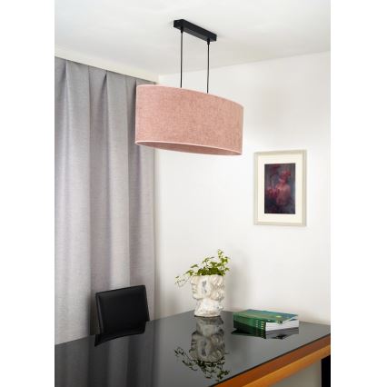 Duolla - Candeeiro suspenso OVAL 2xE27/15W/230V rosa