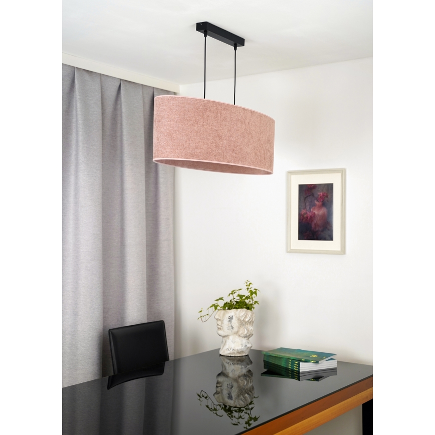 Duolla - Candeeiro suspenso OVAL 2xE27/15W/230V rosa