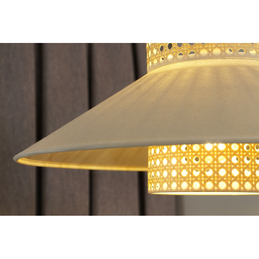Duolla - Candeeiro suspenso RIO RATTAN 1xE27/15W/230V diâmetro 45 cm bege/vime