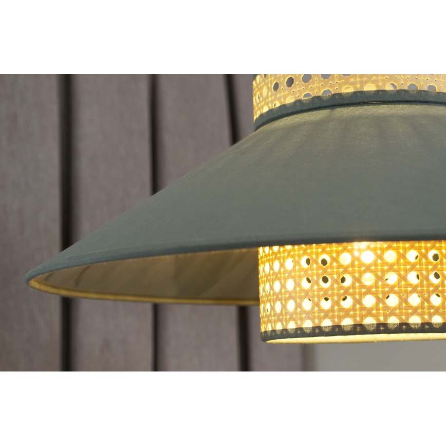 Duolla - Candeeiro suspenso RIO RATTAN 1xE27/15W/230V diâmetro 45 cm verde/vime