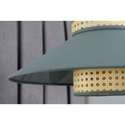 Duolla - Candeeiro suspenso RIO RATTAN 1xE27/15W/230V diâmetro 45 cm verde/vime