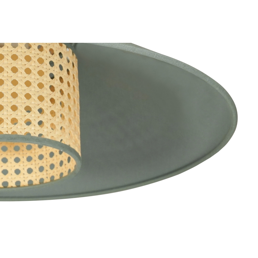 Duolla - Candeeiro suspenso RIO RATTAN 1xE27/15W/230V diâmetro 45 cm verde/vime