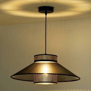 Duolla - Candeeiro suspenso RIO SHINY 1xE27/15W/230V diâmetro 45 cm preto/cobre