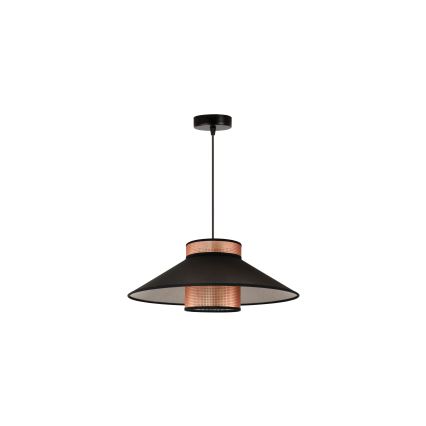 Duolla - Candeeiro suspenso RIO SHINY 1xE27/15W/230V diâmetro 45 cm preto/cobre